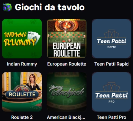 Verde Casino Giochi da Tavolo
